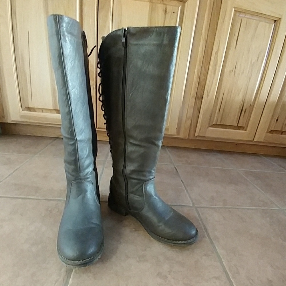 ModCloth Brown Wide Calf Lace Up Boots